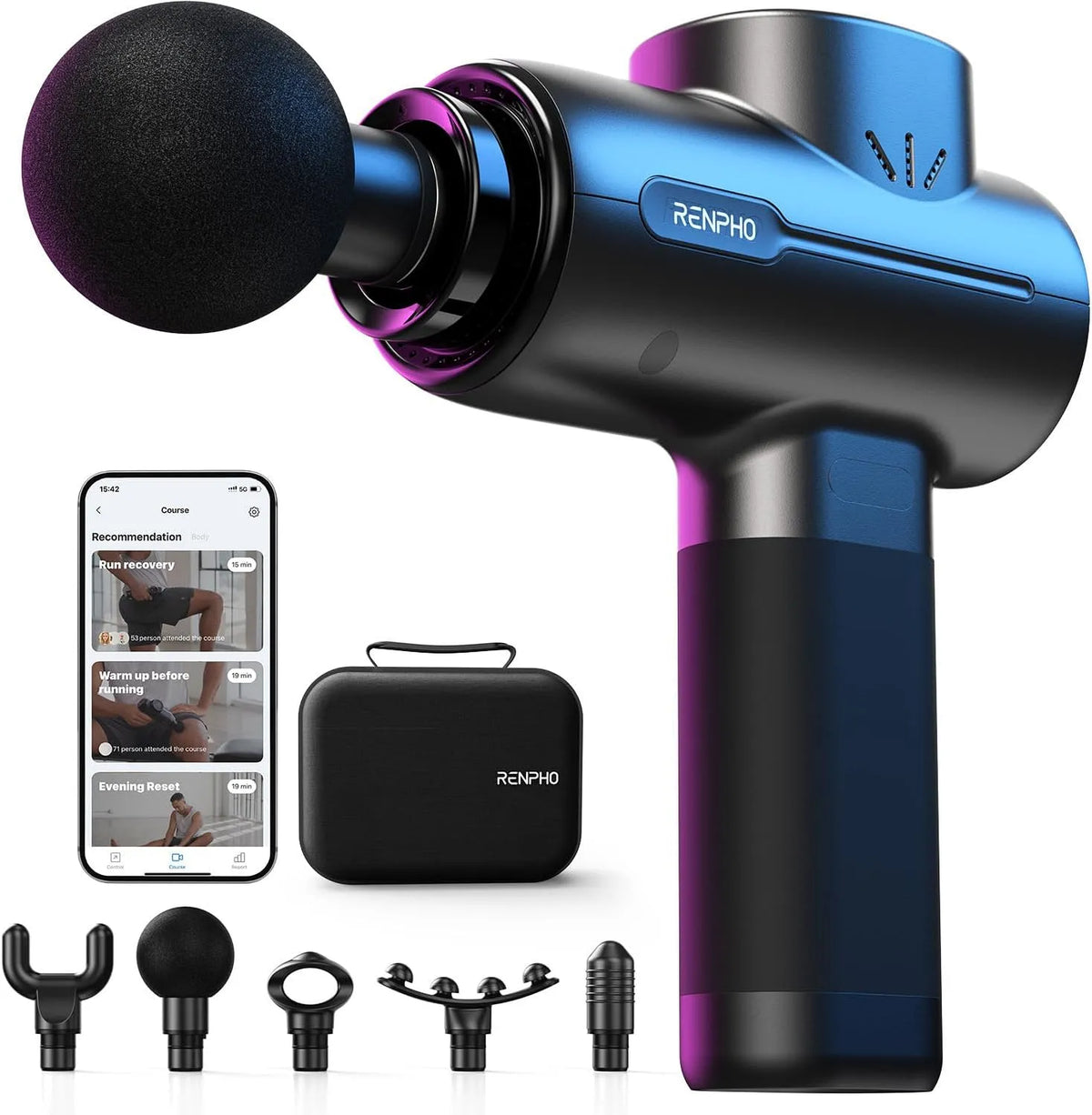 Massagepistole, Tragetasche, Muskelmassagegerät, 10 MM, Bluetooth, für Fitnessstudio Muskelentspannung