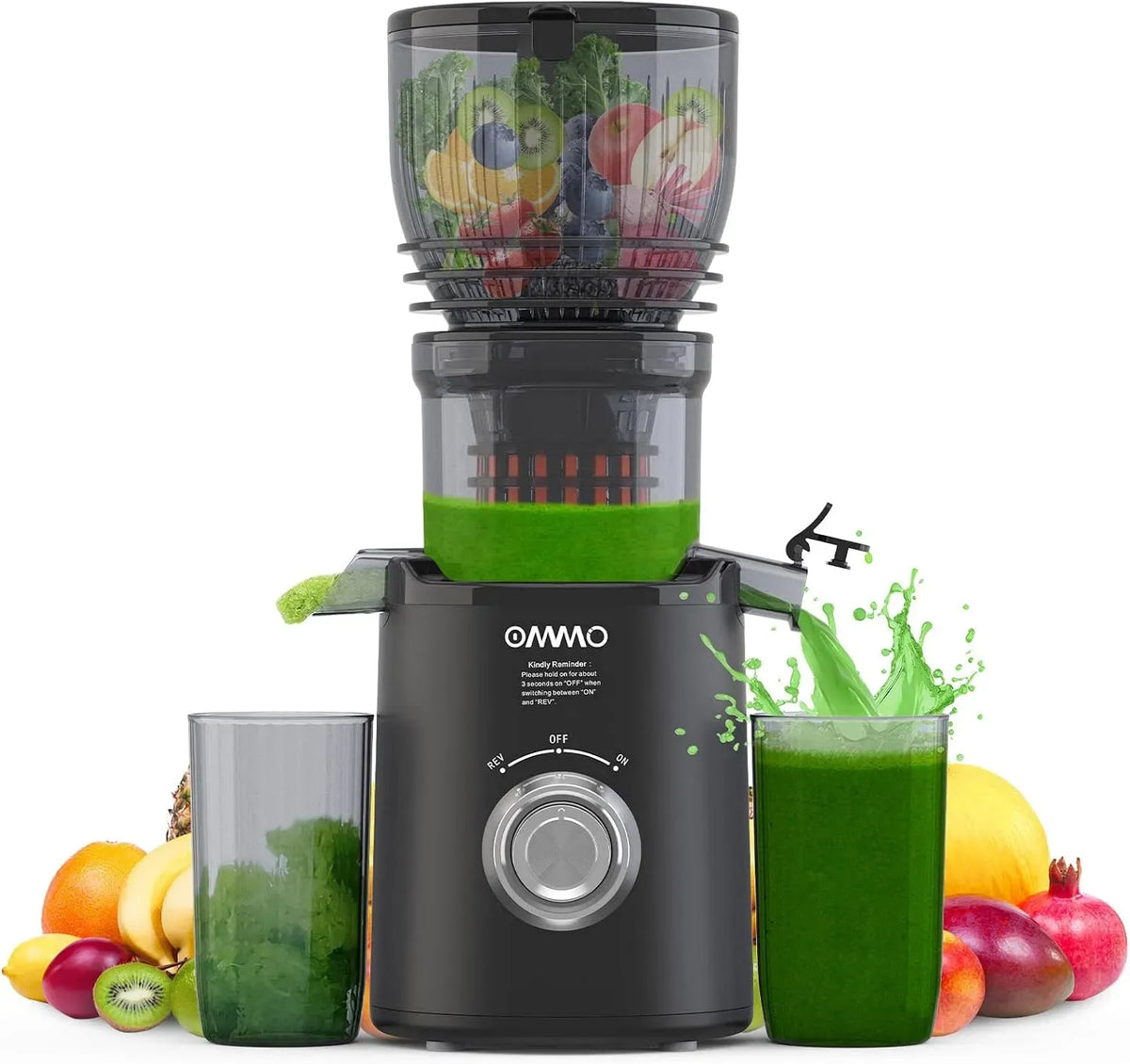 Entsafter, 300 W, OMMO, Saftpresse, Saft- und Zitruspresse, Entsafter Slow Juicer