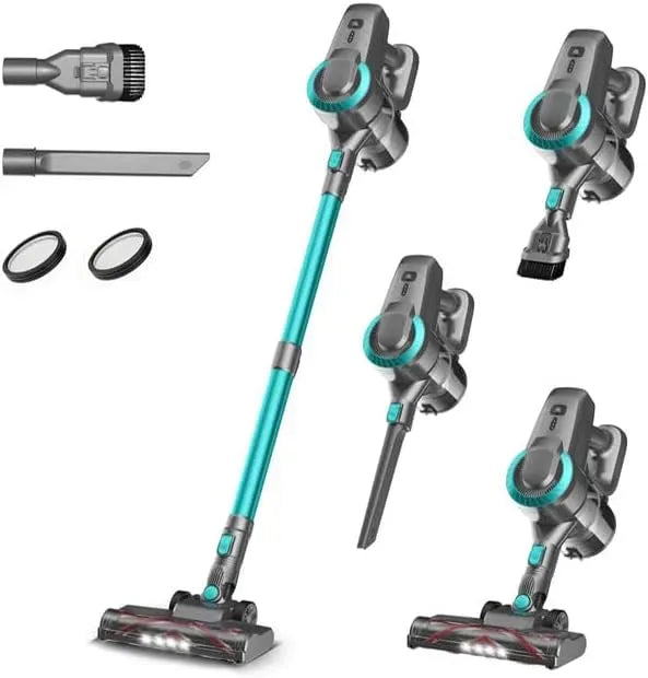 Staubsauger, Akku 30000Pa/55Min, elektrisches Staubsauggerät, Anti-Tangle-Bürste und Selbststehend