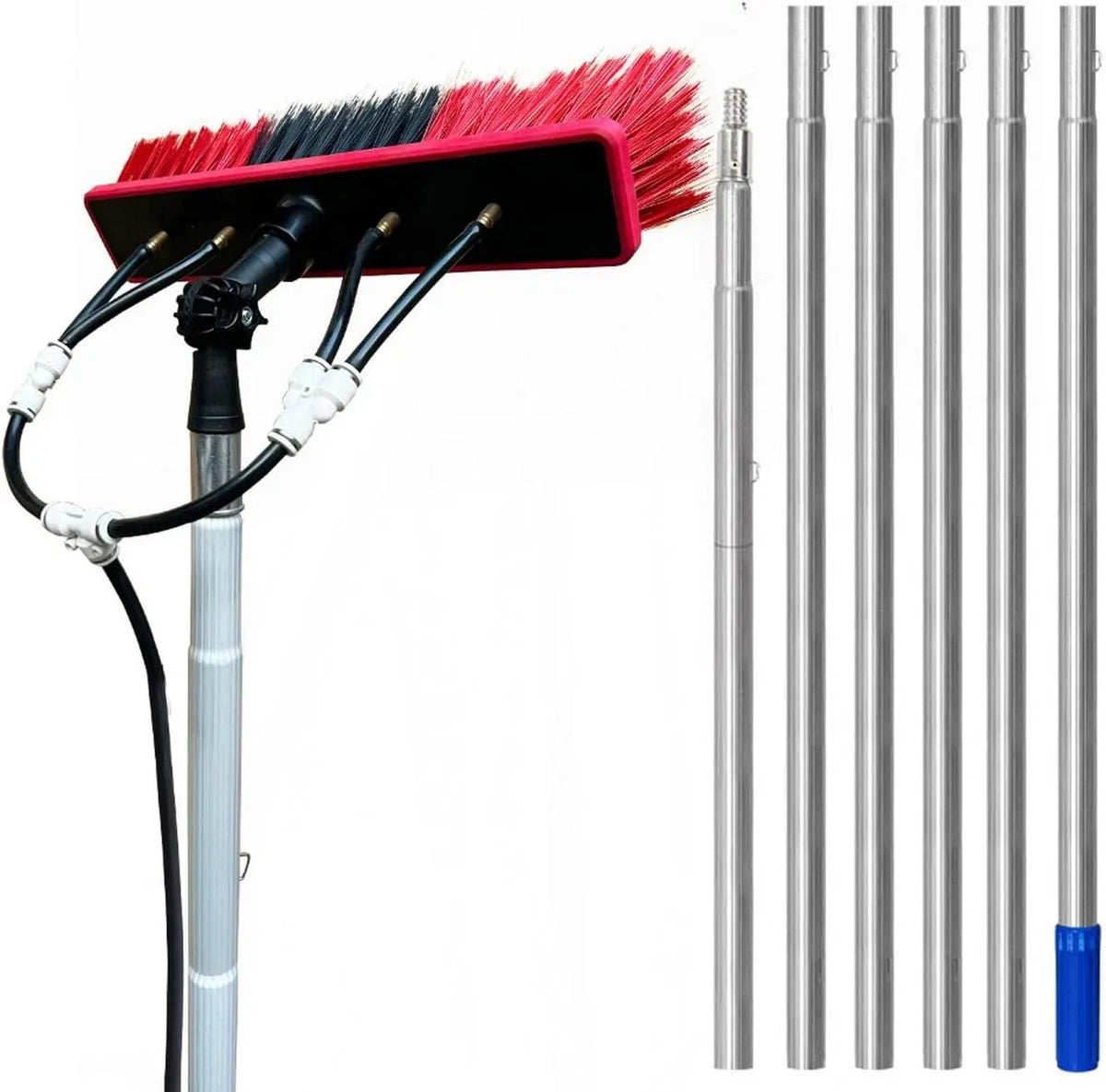 Teleskopbürste, 10 m, Outdoor, Glas, für den Außenbereich mit Wasserschlauch