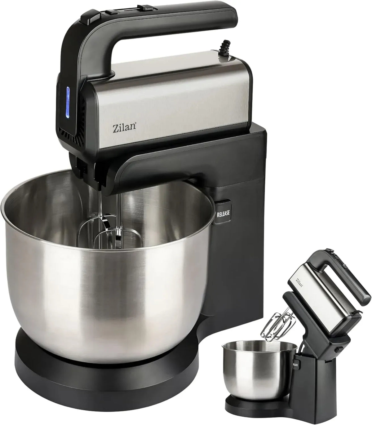 Knetmaschine, 3,5 L, 500 W, Edelstahl, 5 Stufen, Handmixer
