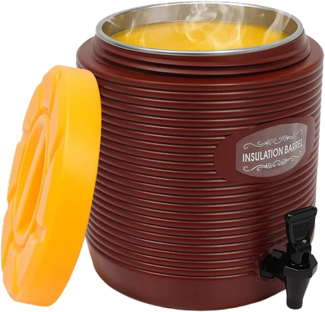 Isolierbehälter, Getränkekühler, Thermobehälter, Wasserspender, 13 L, Edelstahl, für Heiße und Kalte Getränke