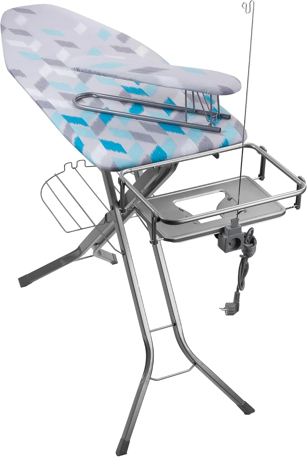 Dampfbügelstation, Bügelbrett, Bügeltisch, Steckdose, elektrisches Bügeleisen, 130x41cm, für Dampfbügelstation, KADAX XXL