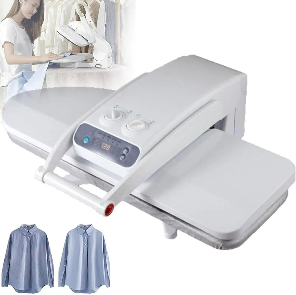1400W-withoutbracket mit Digitalanzeige, Temperaturregelung, für privaten und gewerblichen Gebrauch, 800x310mm/650x240mm Bügelfläche, 360°