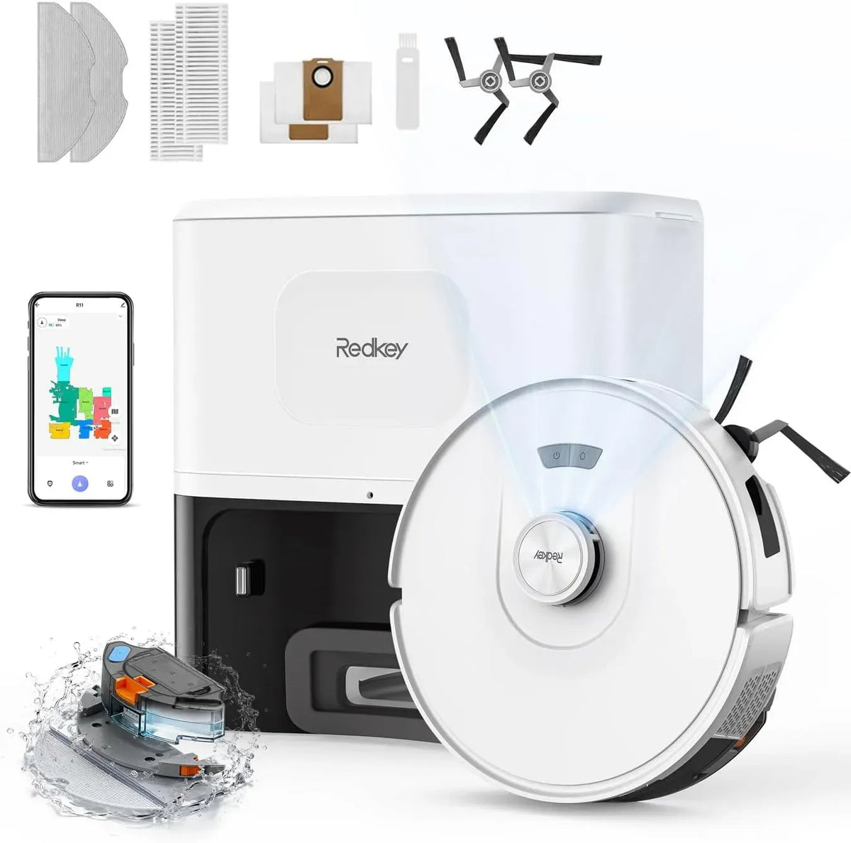 Saugroboter, 4 L, 4L Staubsauger Roboter mit Absaugstation