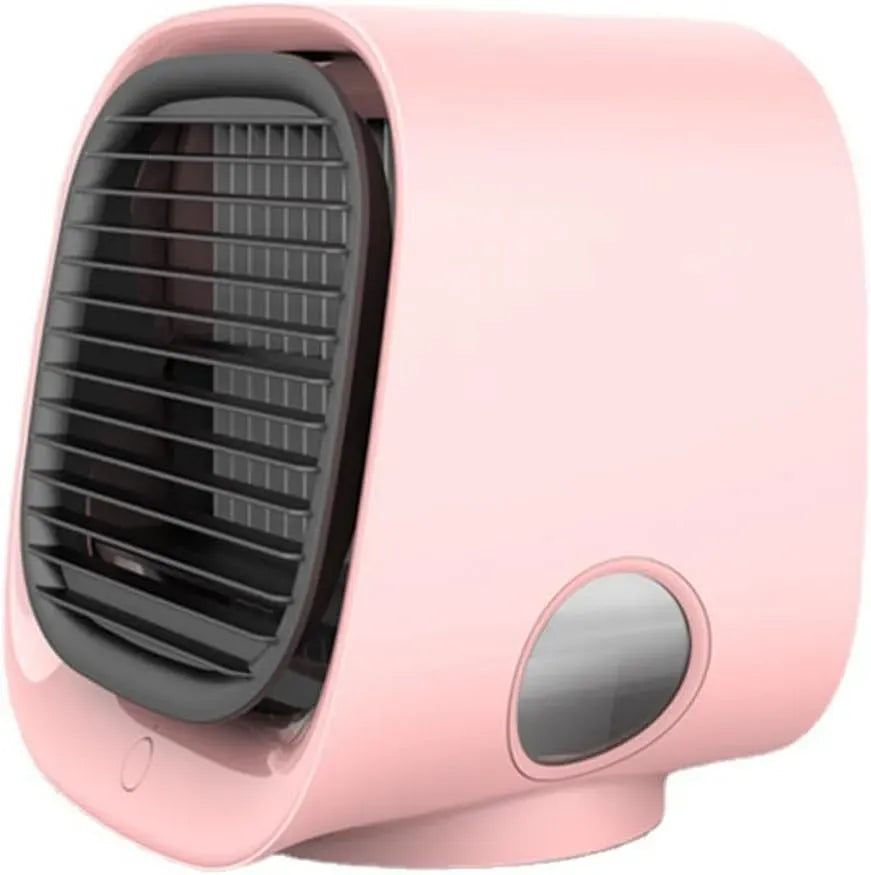 Luftkühler, MEIION, tragbar, USB, leise, leiser Luftbefeuchter & Aroma-Diffusor, LED-Nachtlicht, Kompakter USB-Ventilator mit 4 Geschwindigkeiten