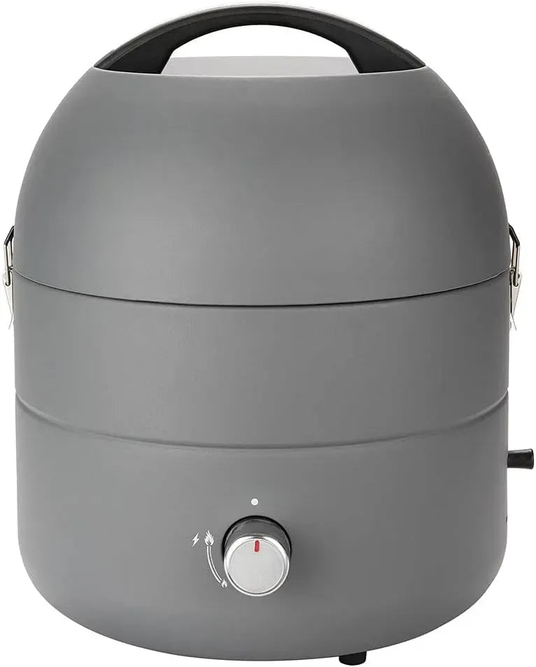 Kompakt-Grill, Tischgrill, Gasgrill, elektrischer Tischgrill, Grill mit Gasbetrieb, Camping, Edelstahl, Grau, TAINO