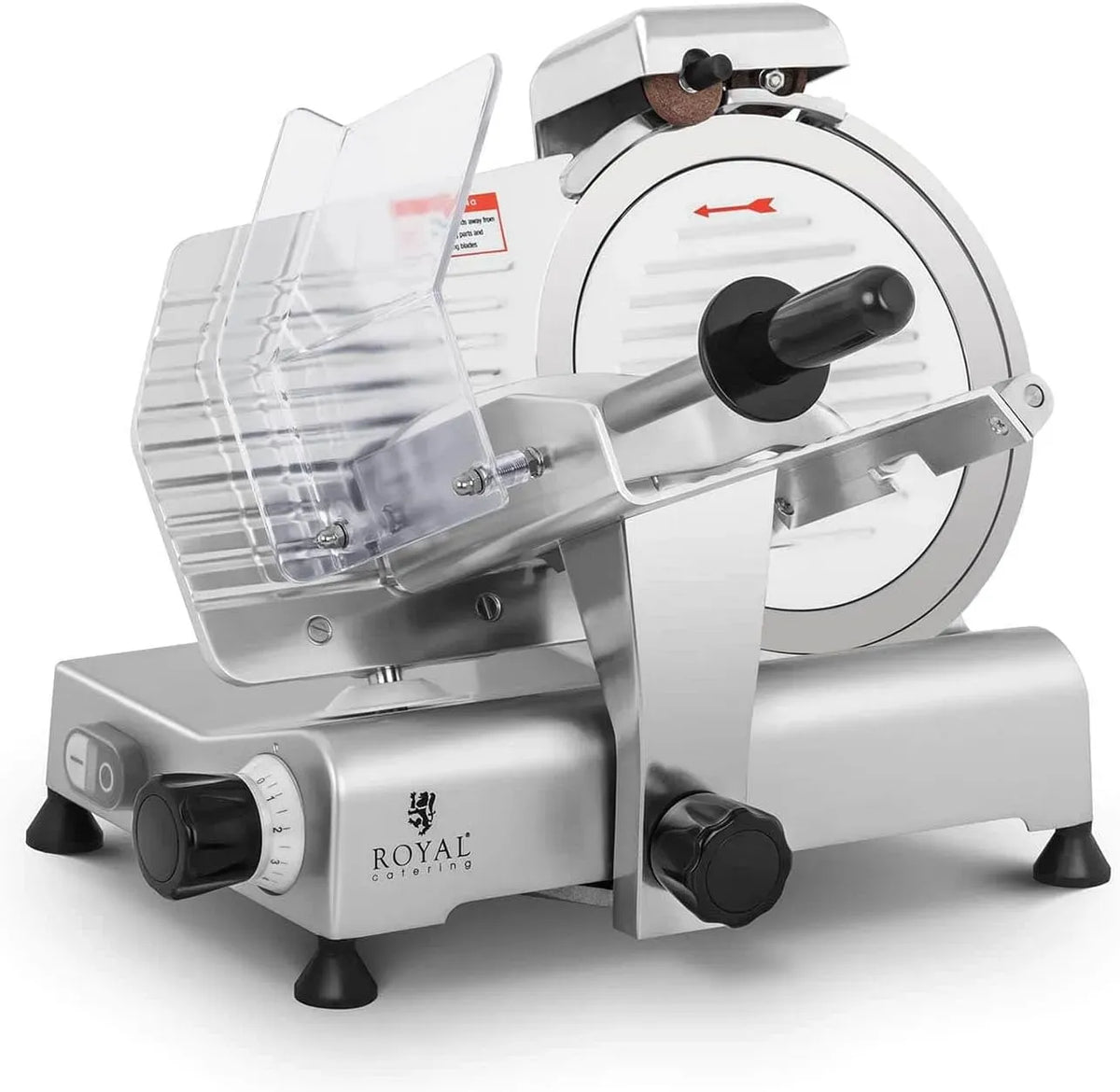 RCAM-250E Wurstschneidemaschine, Aufschnittmaschine, Allesschneider, Schneidemaschine für Lebensmittel, 250 mm, 8 mm, Gastronomie, Edelstahl, Royal