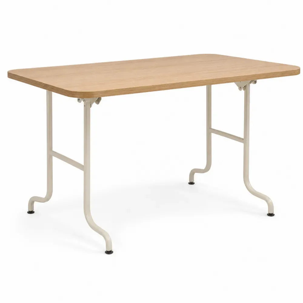 Klapptisch Mehrzwecktisch 120 x 70 x 74 cm MDF Eiche-Dekor Stahlrohr abgerundet rechteckig Natur Eiche Creme