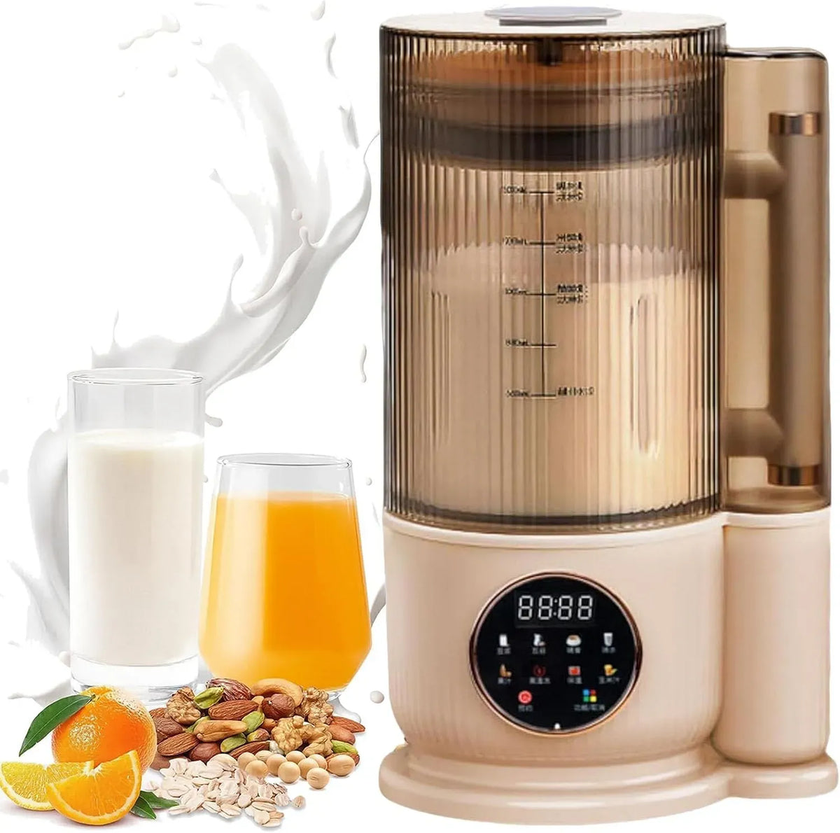 24H Sojamilchbereiter, Nussmilchbereiter, Abdeckung, 1.5 L, Timer