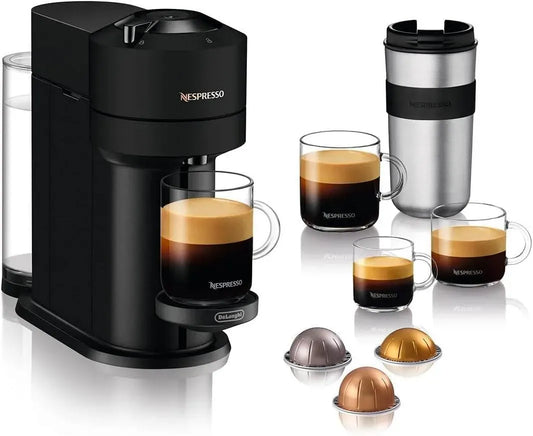 Nespresso ENV120.BM Kapselmaschine, DE'LONGHI Vertuo Next Mattschwarz Kapselmaschine