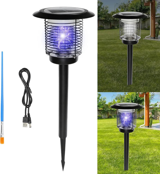 2-in-1 4400mAh Mückenlampe, Abdeckung, Akku, UV-C-Desinfektionslampe, 3500 V, Camping, kabellos, für Terrasse, Solar