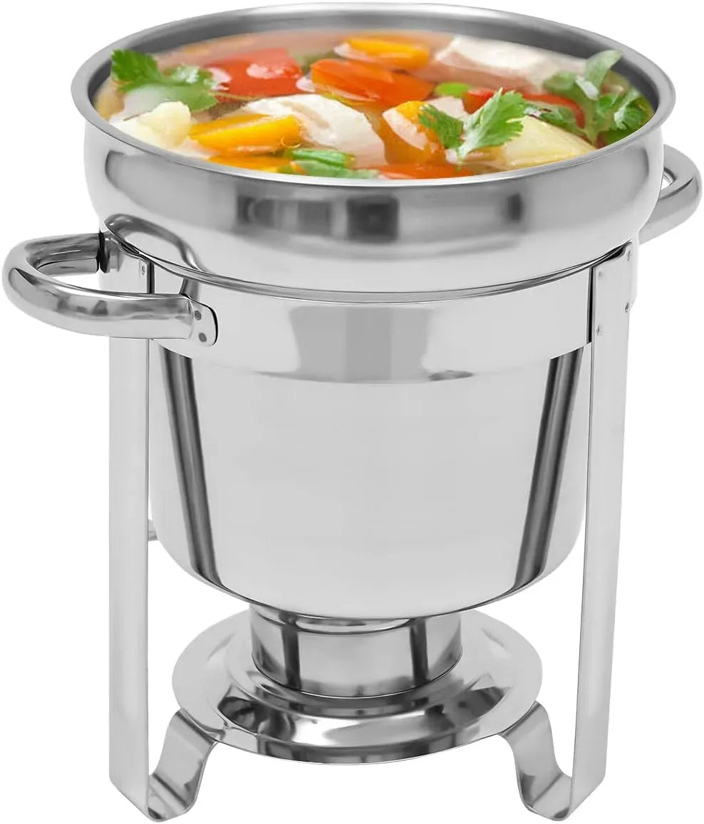 Chafing Dish Warmhaltebehälter, 7 L, Edelstahl, 7 Liter Suppenwärmer