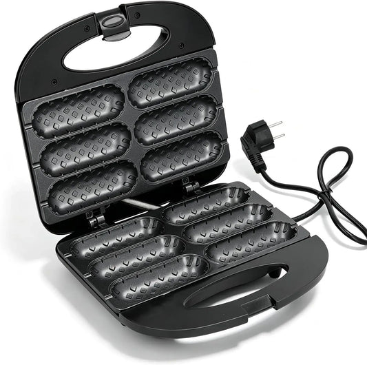 Hot Dog Maker, Waffle Maker, Schnellheizung, Waffeleisen, Waffelautomat, 750 W, Antihaftbeschichtung, Wärmefunktion, für Zuhause Party