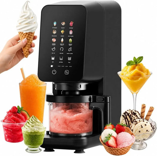 4Swiss IB026 Milchshake Maschine, Cream Maker, Eismaschine, Eisbereiter, Eismaker, Speiseeismaschine, Slush-Eisbereiter, Touch-Bedienung, Schwarz