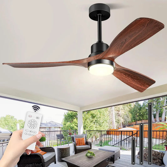 Braun Ventilator, 132cm, 3 Flügel, ETL, Ventilator zur Luftzirkulation, Deckenventilator Mit Beleuchtung