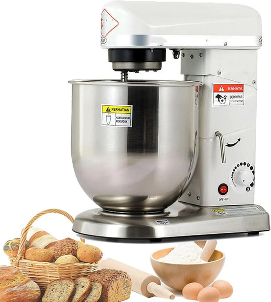 Standmixer White-10L, 10 L, 3 Geschwindigkeiten, gewerblich, Edelstahl, Weiß, rotierende Edelstahl-Rührschüssel
