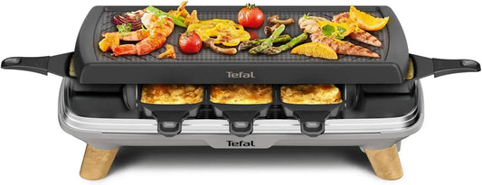 Tefal Raclette Gourmet 8 coupelles profondes 3 en 1 1350 W Gris