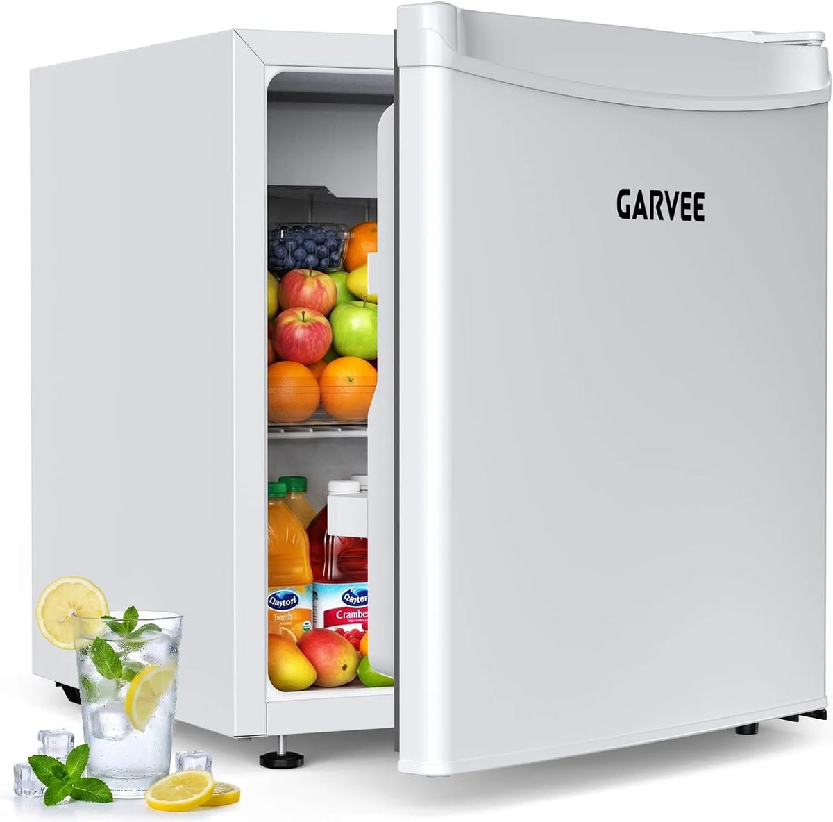 Kühlschrank, 45 L, 0 bis 18 °C, GarveeHome, leise, umkehrbare Tür
