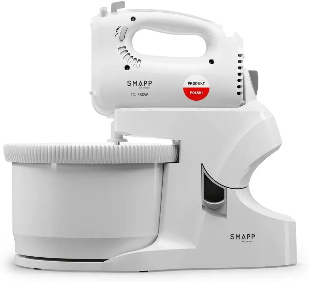 Küchenmaschine, 3,3 L, 580 W, SMAPP, Weiß, 5 Geschwindigkeiten