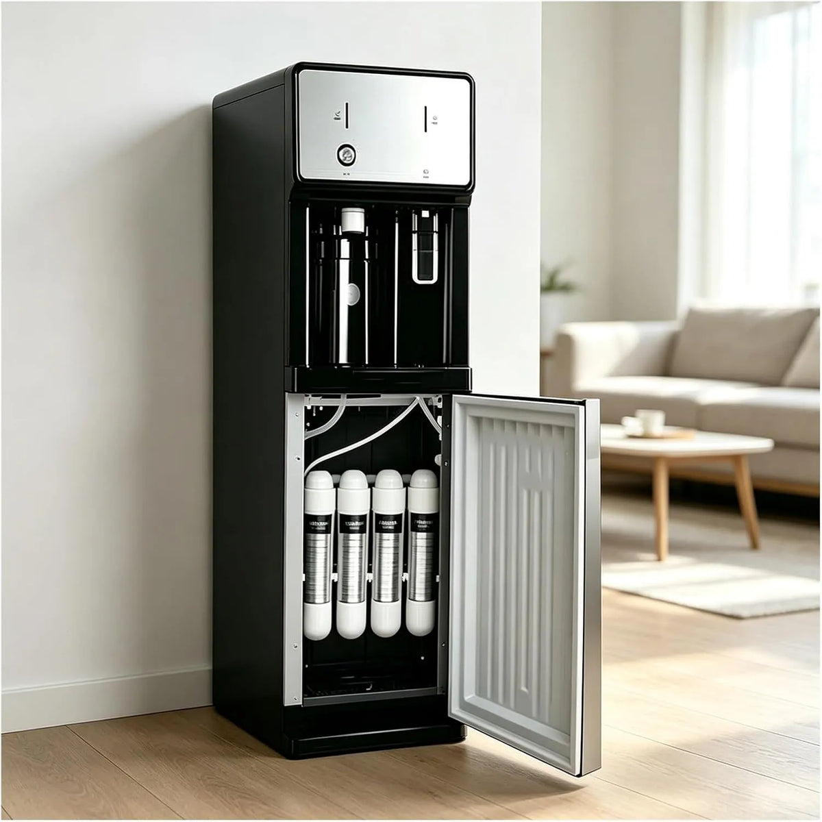 4-Stufigen Kalt-/Eiswasser-Spender, Wasserspender, Filter, StandgeräT, 3 Ebenen, Wohnzimmergestaltung, 3 Niveaux, für Wohnzimmer