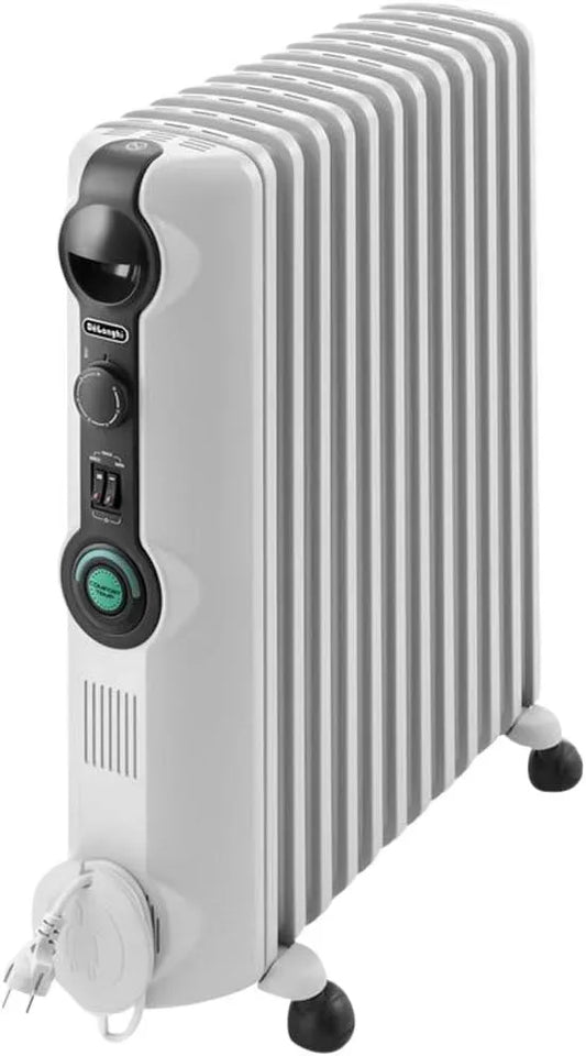 De'Longhi Elektroheizung, Schwarz, elektrisches Heizgerät, Radia S Heizkörper mit Komfort-Temp-Funktion 12 Elemente