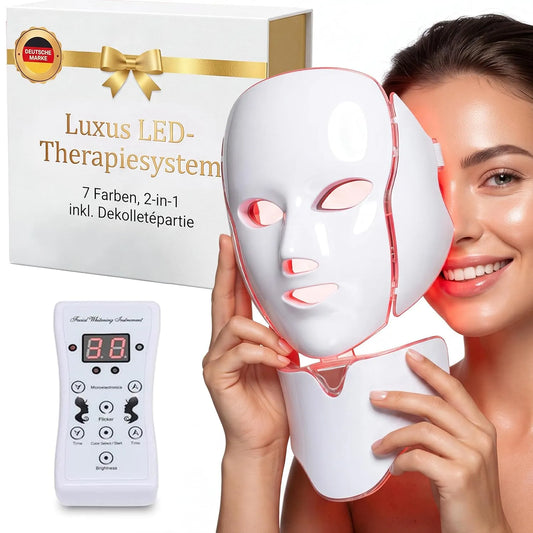 Hautpflege, Yunik® LED Gesichtsmaske Weiß, Photonenverjüngung für Hautstraffung & Faltenreduzierung, Ideal für Aknebehandlung zu Hause