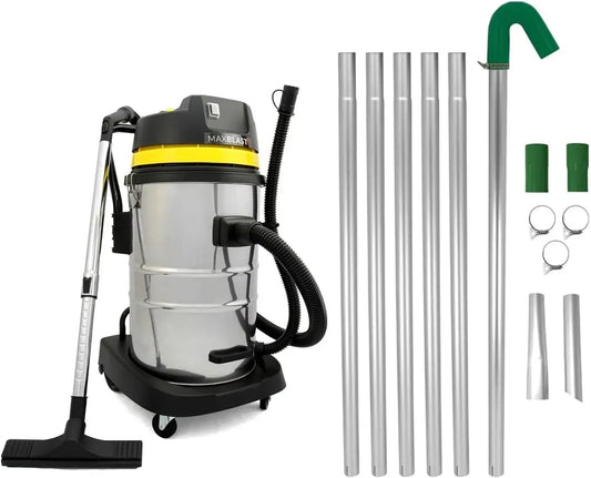 Trockensauger, Dreifachmotor, Rohrreiniger, Kabel, 60 L, 3000 W, 7,2 m, 51 mm, 1,5 m, 9 m, aluminium