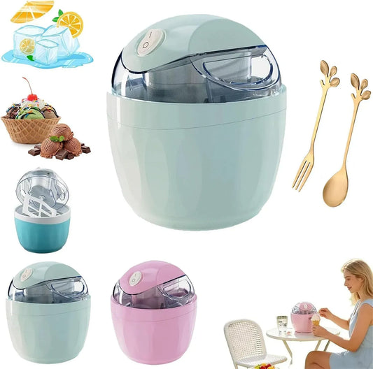 Elektrische Maker, Dessertbereiter, Eismaschine, Speiseeismaschine, Touch-Bedienung, Blau, für Küche Familie Leckereien