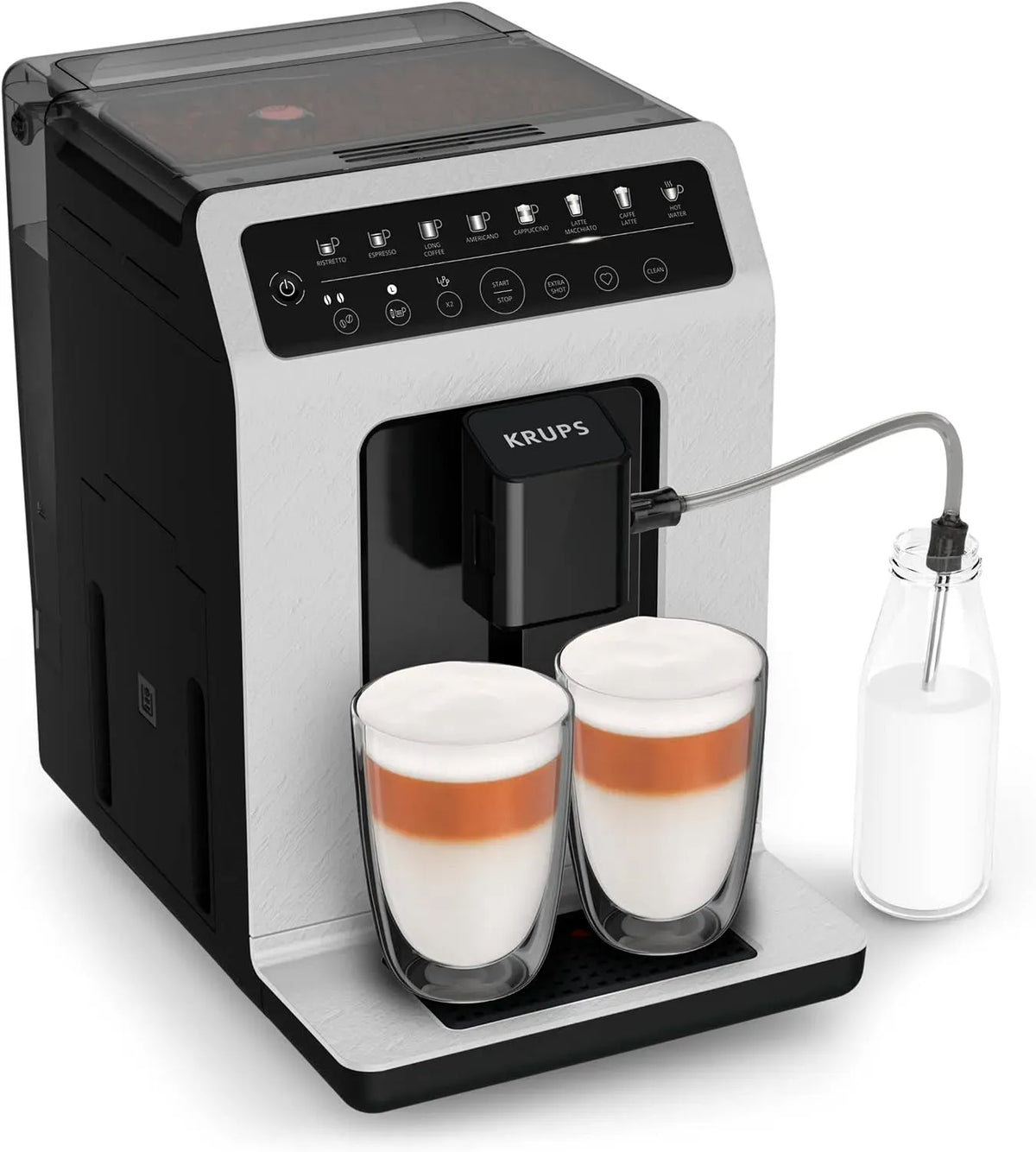 Krups YY4660FD Kaffeevollautomat, Touch-Bedienung, One-Touch-System, 7 voreingestellte Getränke, Cappuccino