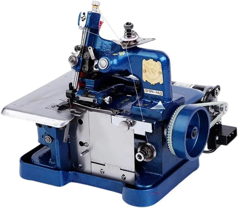Overlock-Nähmaschine, Overlockmaschine, elektrische Nähmaschine, 4,0 Mm, 3000 Stiche, Industrie, gewerblich, Blau, für Leder
