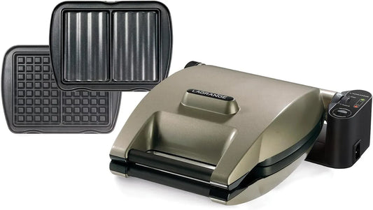 Waffeleisen, Waffelautomat, LAGRANGE, Waffeleisen 019422 Premium Waffeln Taupe G + cm
