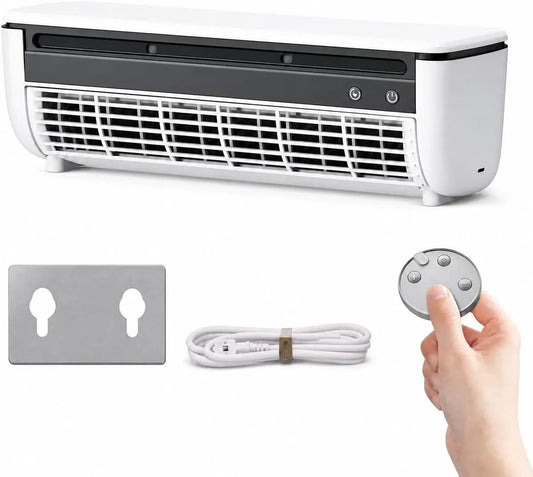 Ventilator, tragbar, leise, Weiß, Ventilator zur Luftzirkulation, Qinux Breeza Tragbarer Ventilator: Kein Bohren erforderlich