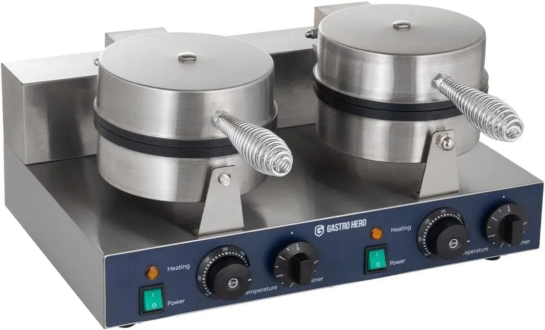FY-2 Waffeleisen, Waffelautomat, Edelstahl, rundes Doppel-Waffeleisen