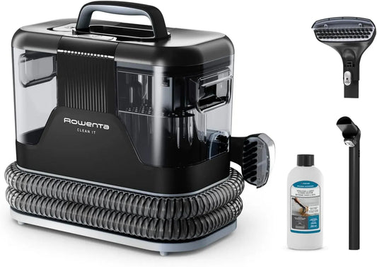Rowenta 1.8-Liter-Tank IN5010F0 Fleckenreiniger, Teppichreiniger, Teppich- und Polsterreinigungsgerät, 400 W, tragbar, Schwarz