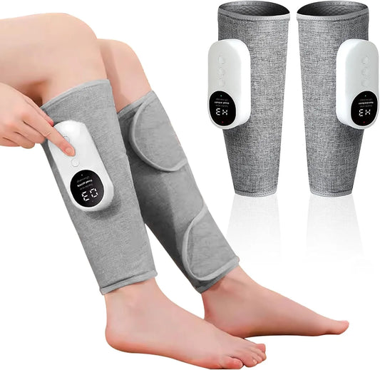 Luft-Bein-Massagegerät-Maschine, Wadenmassagegerät, Beinmassagegerät, Fußmassagegerät, Heizung, 2 Stück, 3 Modi, Wärmefunktion, kabellos