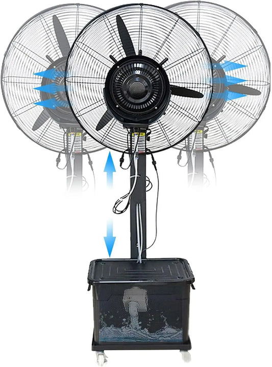 Ventilator, tragbar, Oszillation, großer Wassertank, 90°-Oszillation