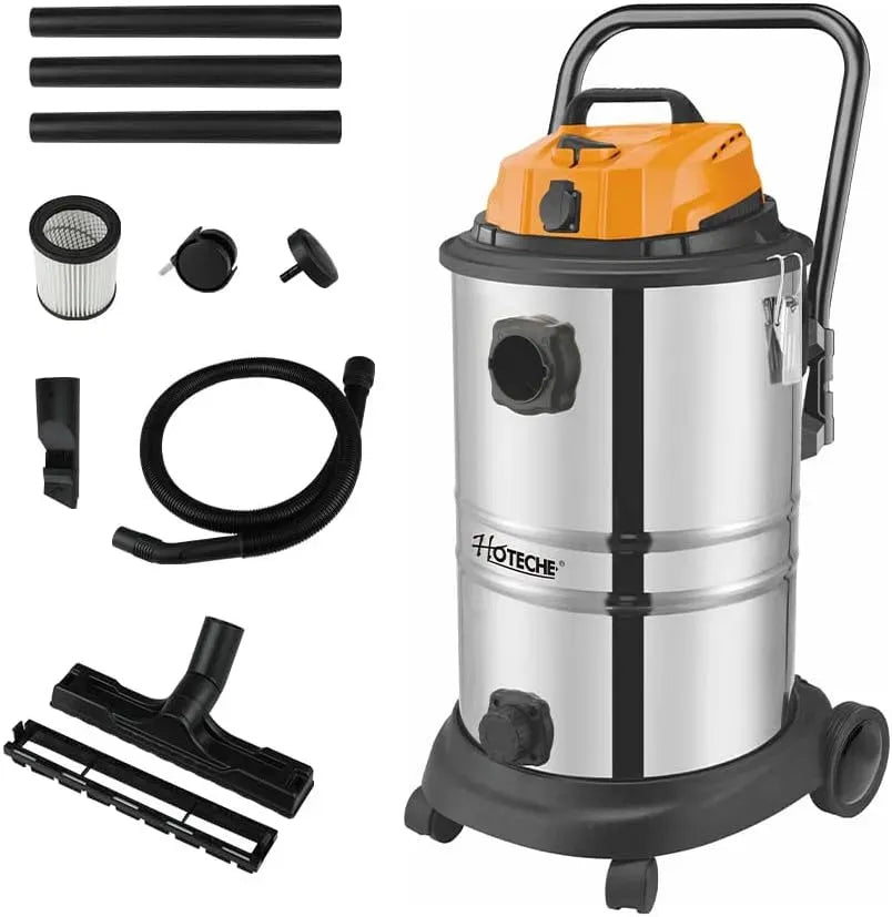 Nass-Trockensauger, Metallbehälter, 40 L, 1200 W, 1.4 m, 15KPa, für Werkstatt Familie und Baustelle, Hoteche