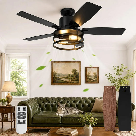Ventilator 2700K, 132cm, Timer, Wohnzimmergestaltung, leise, 6 Geschwindigkeiten DC Motor Umkehrbar, Fernbedienung Timer