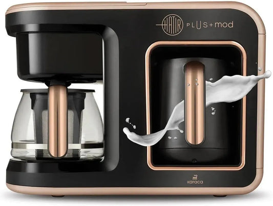 Kaffeemaschine, 0,75 L, KARACA 5-in-1, Edelstahl, Bereitet 5 Tassen Türkischen Kaffee mit Milch zu, Edelstahlfilter