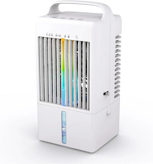 Klimaanlage, Tragbare 900-ml-Wassertank 2/4-Stunden-Timer, Oszillation, großer Wassertank, Camping, Camping und Auto, 3 Windgeschwindigkeiten