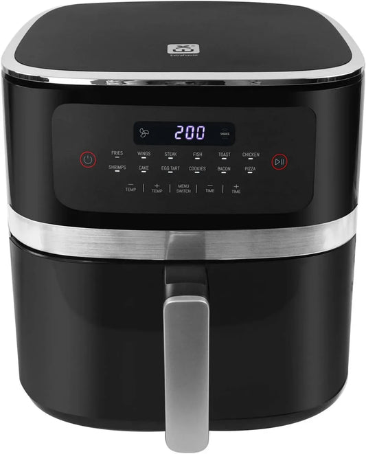 Heißluftfritteuse, 7 L, 1800 W, Touch-Bedienung, Timer, 12 Voreingestellte Programme, Ölfrei mit Touchscreen, Bis 200°C