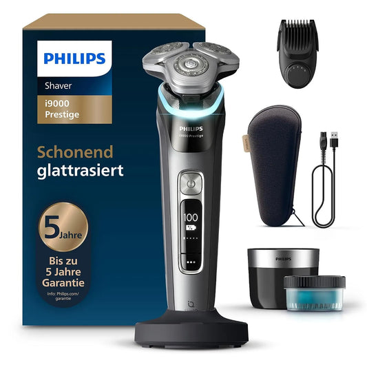 Philips i9000 5+1-Bartstyler Reinigungsstation, Drucksensor, Ladestation, Rasierer, IPS-Panel, für Herren