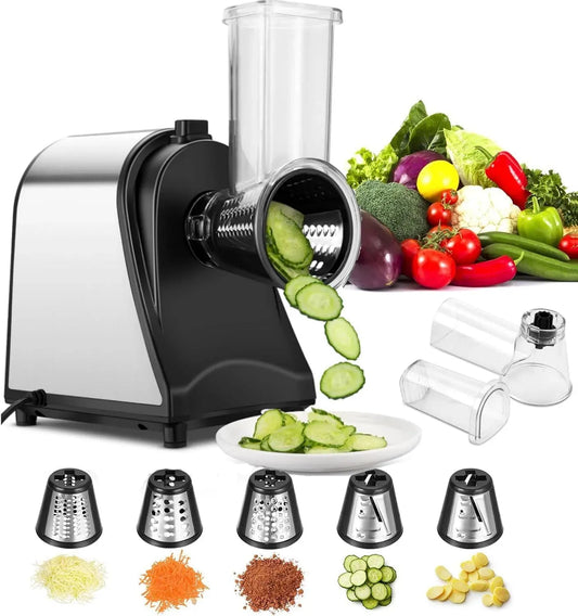 YF002 Gemüseschneider, 250 W, Edelstahl, für Verschiedenes Gemüse Mit Ein-Knopf-Steuerung YF002, COOCHEER