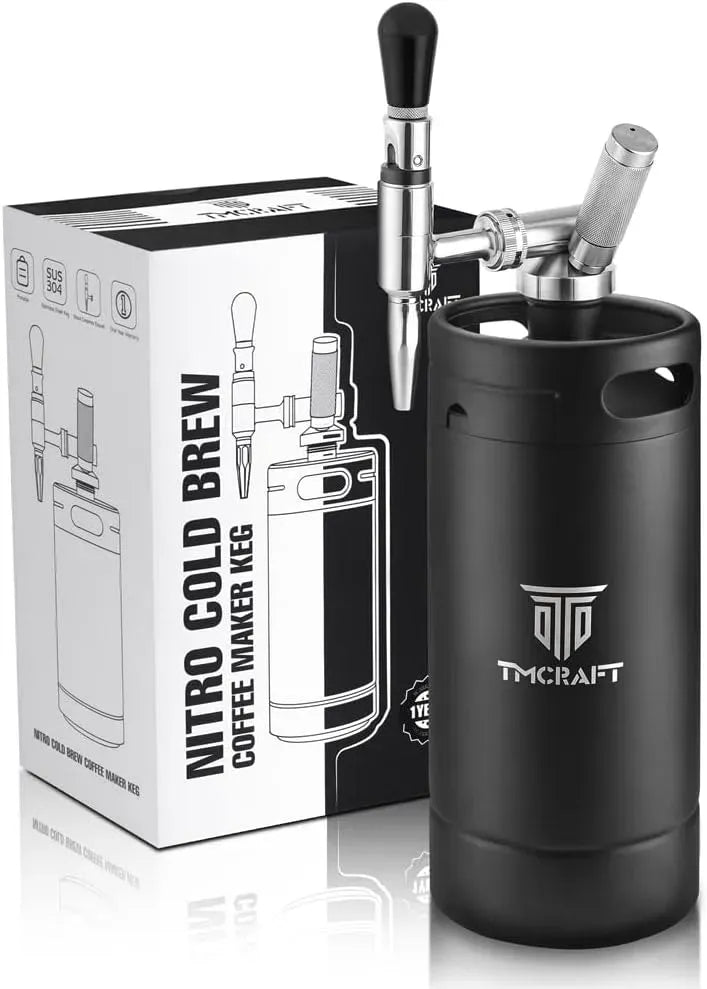 Kaffeemaschine, TMCRAFT Nitro 128oz, Edelstahl, Edelstahl Stout Cream Wasserhahn & Druckentlastungsventil