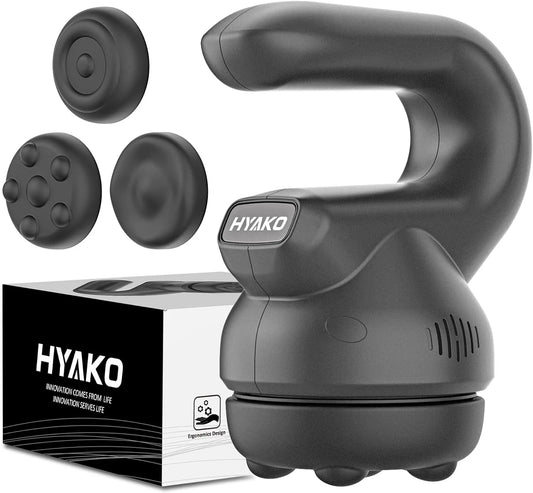 Massagegerät, Tasche, leise, HYAKO, Mini Tiefengewebe Orbital Massagegerät 3 Kugelkopf & Tasche und Leise