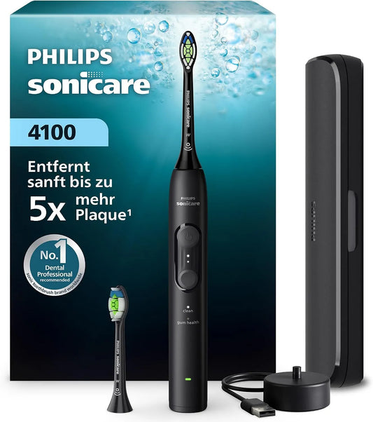 Philips Series 4100 HX4044/52 Drucksensor, Zahnbürste, Elektrozahnbürste, Timer, IPS-Panel, Schwarz