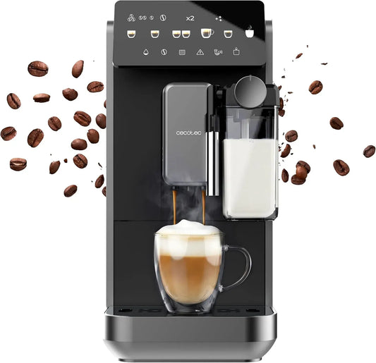 Cecotec Kaffeevollautomat, 2230 W, automatische Kaffeemaschine, Kaffeevollautomat mit Milchbehälter Cremmaet Lungo Latte Art