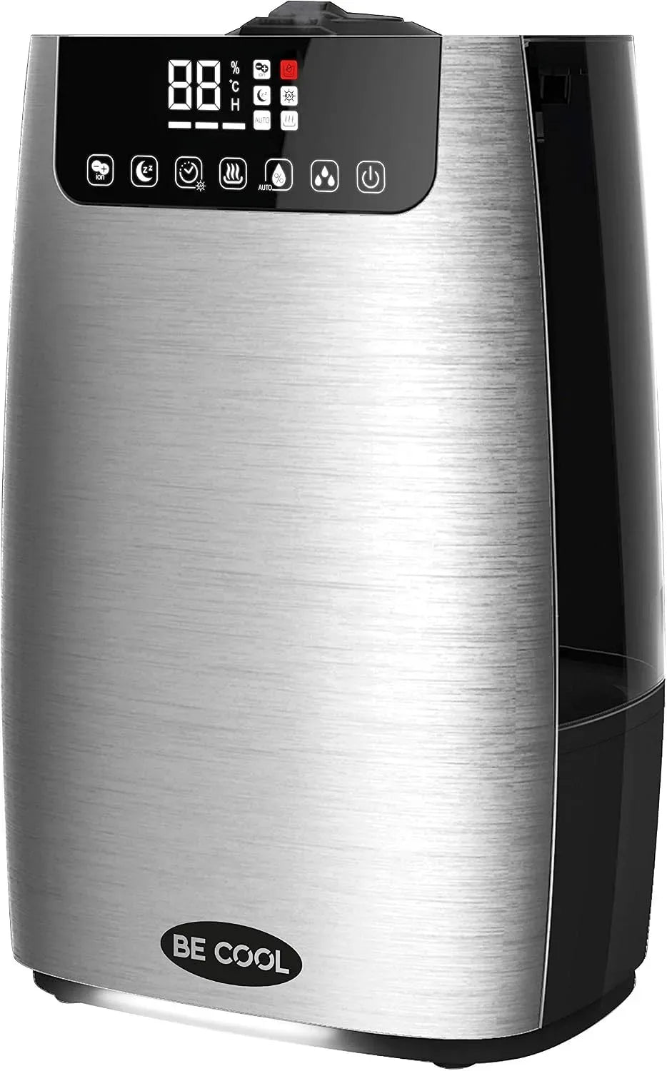 Luftbefeuchter, Aroma-Diffuser, Filter, 50 m, Touch-Bedienung, leise, Wärmefunktion, Silber, für bis zu 50m²