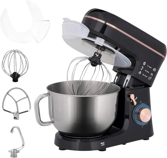 Küchenmaschine, 5,5 L, 1400 W, HOMCOM 6+P, Edelstahl